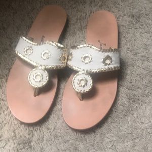 Gold and White Jack Rogers Boat Sandal